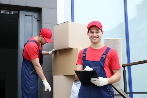Furniture packed in reinforced boxes with protective wrapping