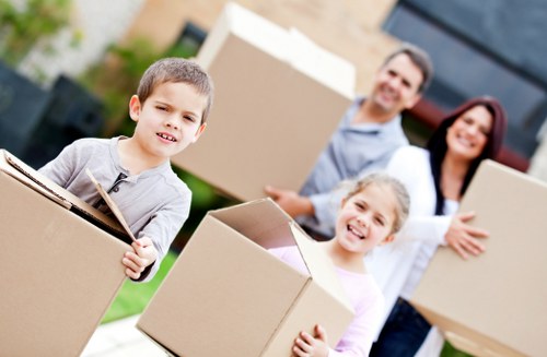Packed household furniture ready for a safe moving truck loading