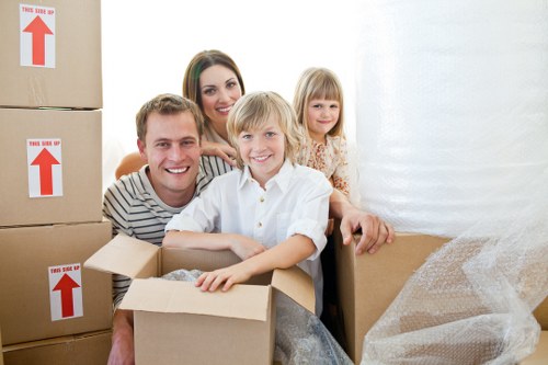 Furniture moving equipment and blankets inside a cargo truck